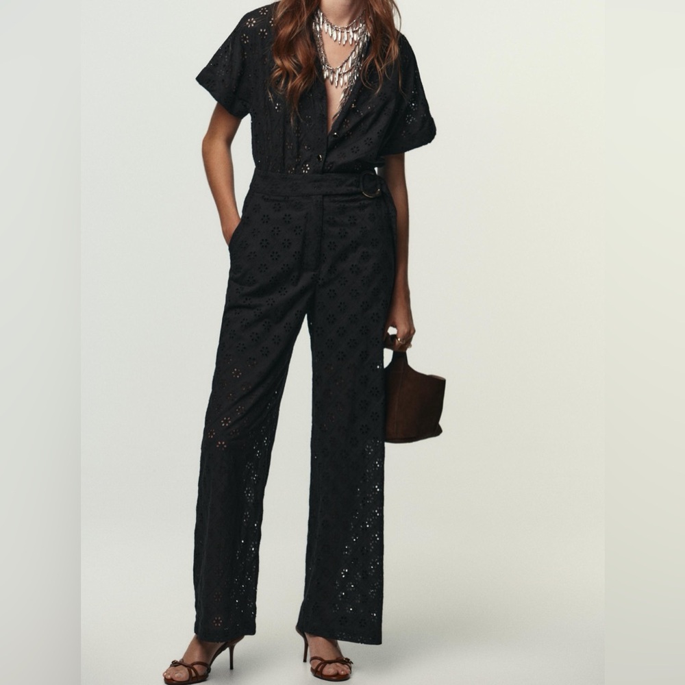 Zara Elegant Black Lace Jumpsuit